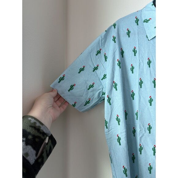 NWT Tipsy Elves Christmas Cactus Button Up Shirt - Picture 3 of 7